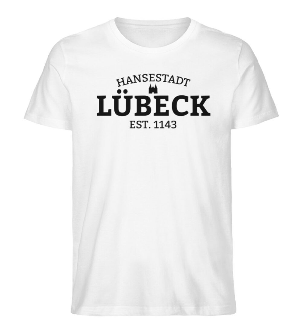 T-Shirt Hansestadt Lübeck EST. 1143 - Herren Premium Organic Shirt-3
