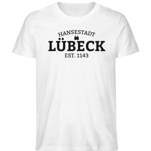 T-Shirt Hansestadt Lübeck EST. 1143 - Herren Premium Organic Shirt-3