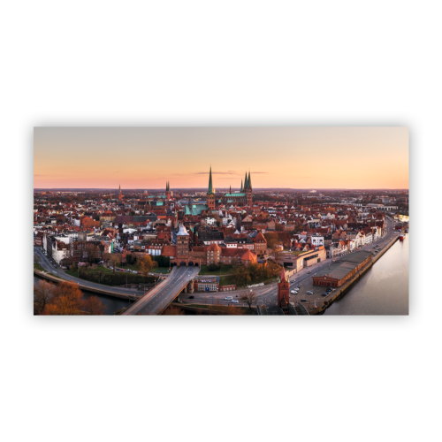 Poster Lübeck im Sonnenuntergang
